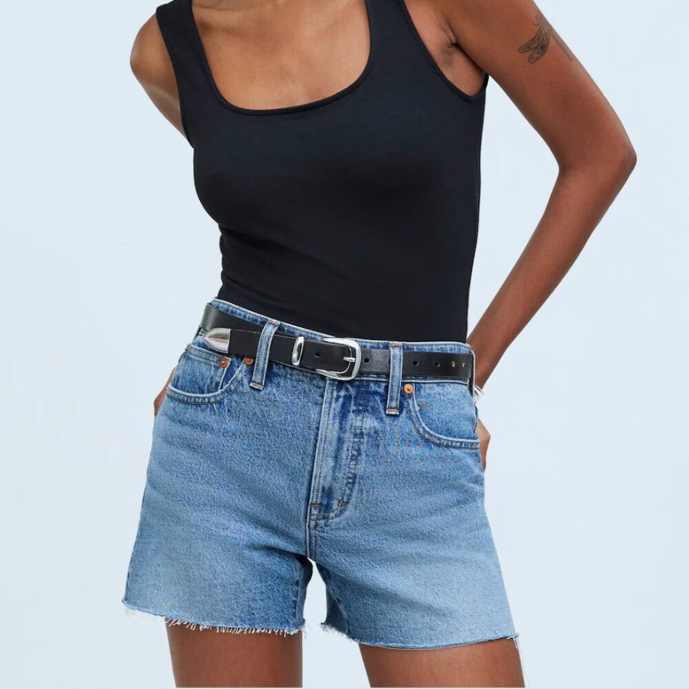 NWT Madewell The Perfect Jean Short Dewberry Wash Size 33 High Rise 3” Inseam